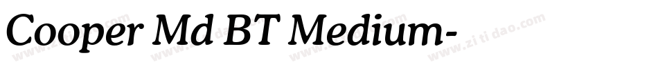 Cooper Md BT Medium字体转换